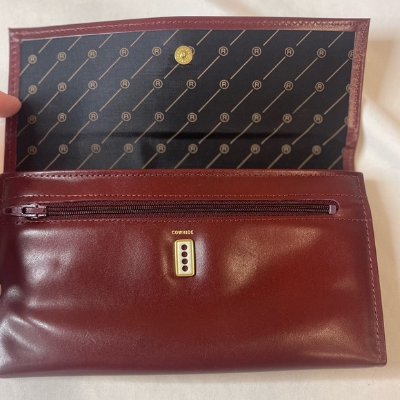 Rolfs Cowhide Vintage Leather Wallet Trifold W/Purse Clasp Gold Accent - Picture 12 of 13